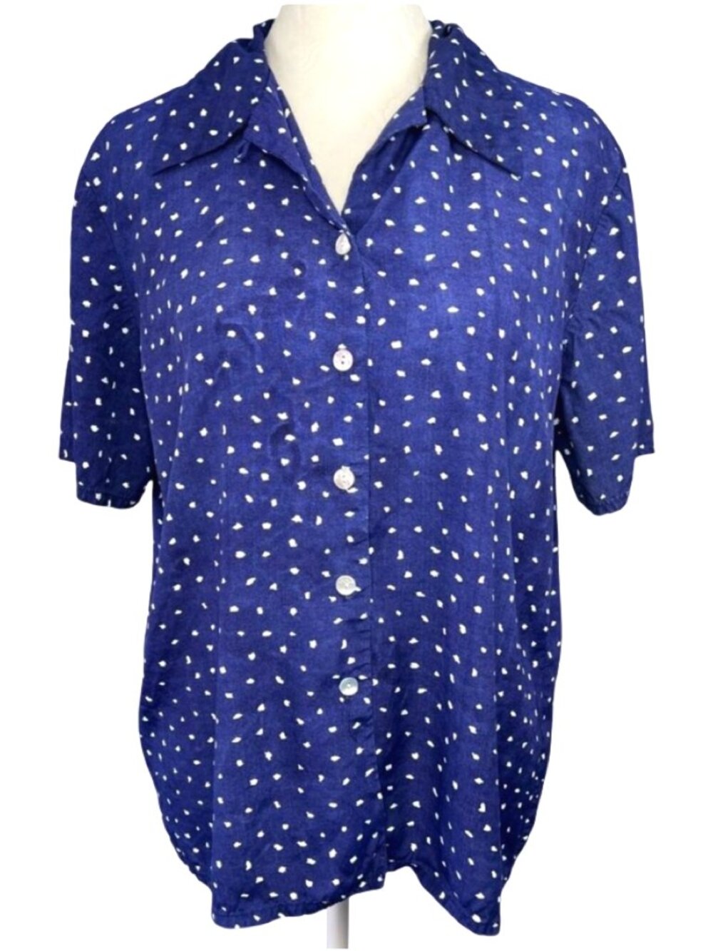 California Krush Button Front Blouse Vintage Polka Dot Size Medium